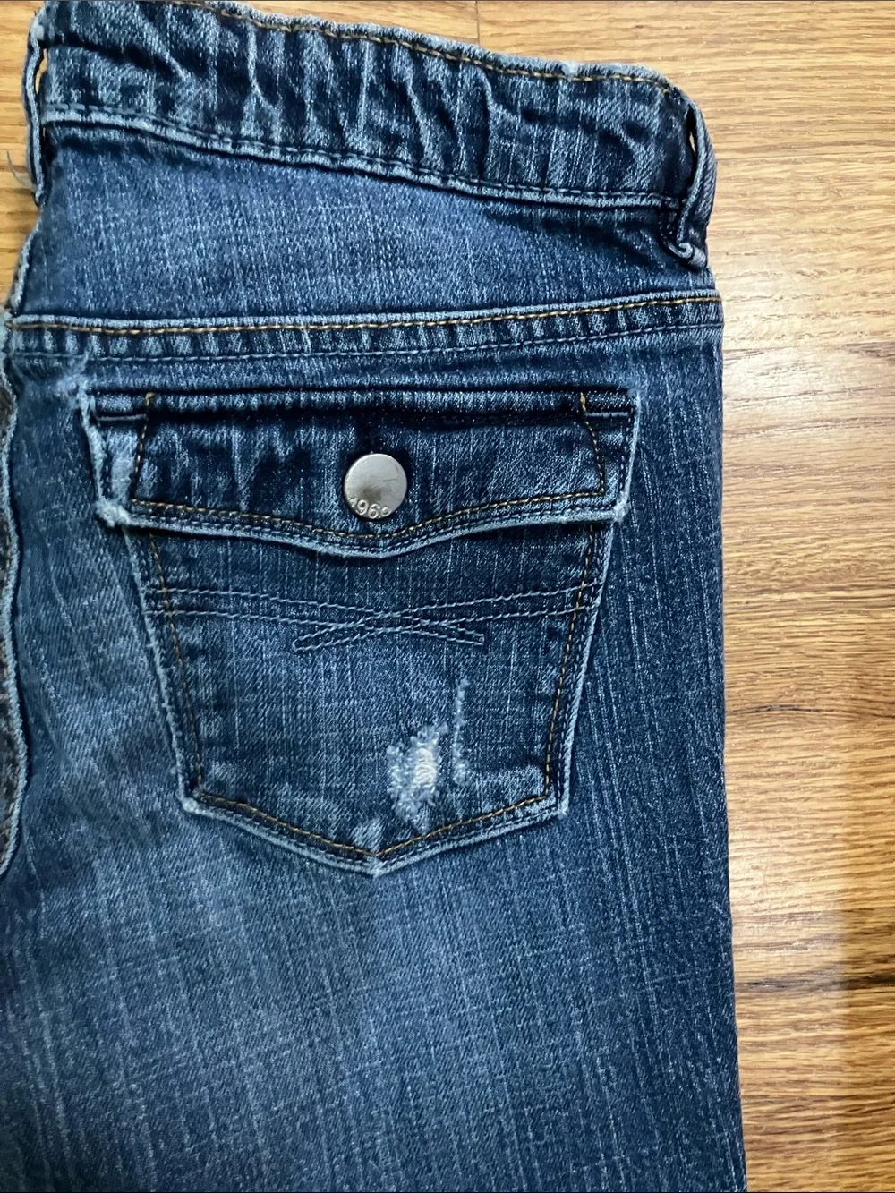 GAP Girls Blue Denim Distressed Jeans Sz 12 Plus Adjustable Waist EUC 2 Pairs